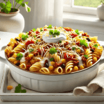 This One-Pot Cheesy Taco Pasta is the ultimate family-friendly dinner, combining the bold flavors of tacos with comforting pasta—all in just 30 minutes! Made in a single pot for easy cleanup, this dish is packed with ground beef, cheese, beans, and a hint of spice, making it a guaranteed crowd-pleaser. Perfect for busy weeknights, meal prep, or whenever you need a quick and delicious meal!